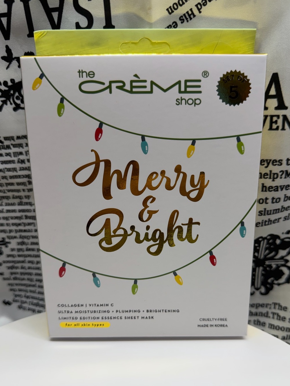 The Crème Shop Merry & Bright Gold Holiday Face Mask
